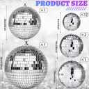 17 Pcs Disco Ball Decor: Mini Large Assorted Size Hanging Mirror Disco Ball Sets - Silver Party Ornaments for Stage Club Prom Props 70s Weddings Dance Music Birthday(12, 8, 6, 4, 3.2 Inch)