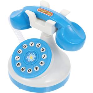 Beavorty Retro Corded Landline Phone Classic Vintage Old Fashion Telephone Early Educational Baby Phone for Kids Pretend Role Play Random Color