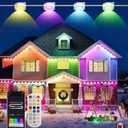 Smart Permanent Outdoor Lights for House, 50ft with 30 Smart AI RGB+IC Outdoor Permanent Lights, 98 Scene for Halloween Christmas All Holiday Decor, IP67 Waterproof Work with Alexa, Google Assistant