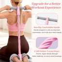 Adjustable Ankle Strap Resistance Band with Handle, Upgraded 6 Tube Manual Tension Training Pedal, Natural Rubber Foot Resistance Band, Fits All Foot Sizes and Weights
