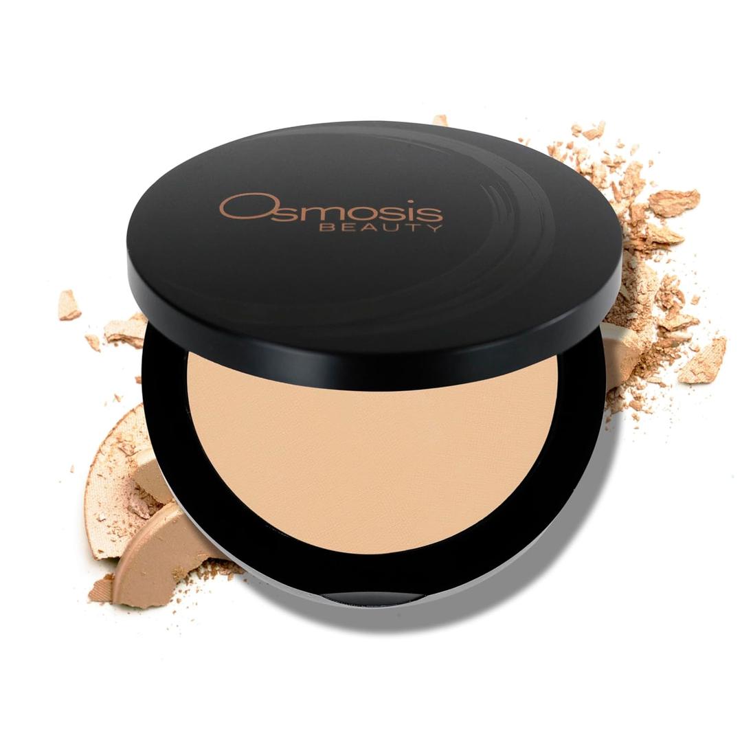 Osmosis Mineral Pressed Base Foundation, Lightweight Powder Makeup, Medium To Full Coverage, Matte Finish, 8 Shades