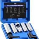 Orion Motor Tech 7pc Oxygen Sensor Socket Set, 1/2 & 3/8 in. Drive O2 Sensor Removal Set with 22 mm 27 mm 29 mm Sockets, Oxygen Thermal Oil Pressure Sensor Removers for Oil Vacuum Fuel Injector Switch