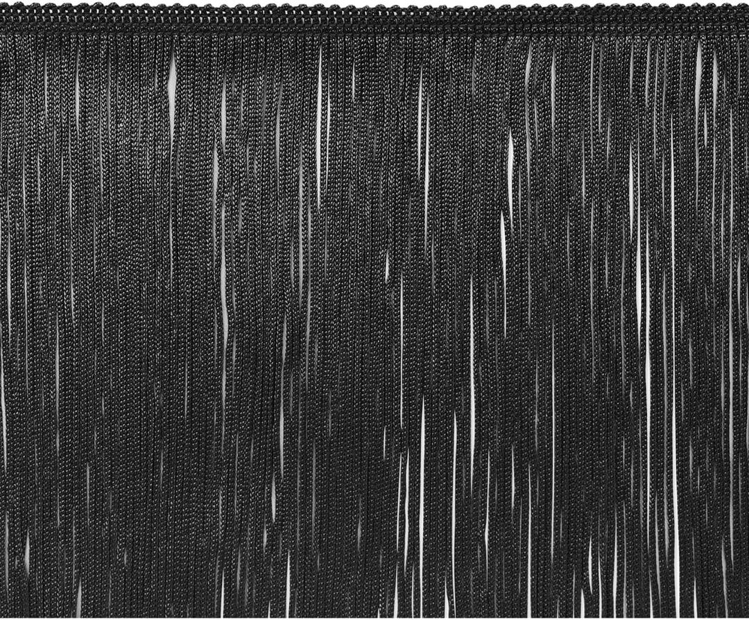 Trims By The Yard 4" Chainette Fringe Trim, Polyester-Made Decorative Fringe Trim, For Costumes, Uniforms, Home Decor, and Party Decorations, Washable Fringes, 5-Yard Cut Black