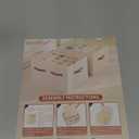 Shoe Organizer for Closet, Foldable Large Shoe Storage Box with Clear Cover, Removable Partitions and Bottom are Supported by Plastic Boards (Beige, 20.5“Lx16.9 Wx13'H) 2 PACK