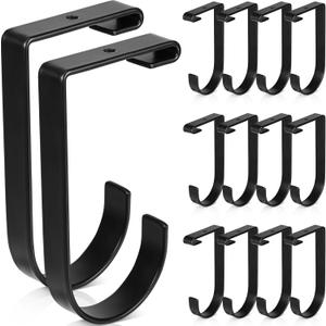 Ferraycle 12 Pcs Add on Storage Hook Accessory Overhead Garage Hooks for Ceiling Rack and Wall Shelving, Bike Hanging Flat, Black