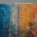 2 Framed Canvas Abstract Art Blue Orange Wall Decor Paintings for Home Bedroom Office Kitchen Wall Decor Modern Abstract Wall Art Paintings Prints24x16 Inch