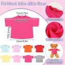 Jecery 8 Pcs Bear Tee Shirt Clothes Fit 14-18 Inches Plush Bears Sublimation Stuffed Cute Toy Clothes DIY Make Your Own Plush Doll for Colorful Bear Outfit Birthday Gift (Light)