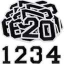 Morcheiong 40 Pcs Iron on Number Patches 0-9, 2 Inch Iron on Embroidered Numbers for Clothing, Pants, Hats, Bags- Black
