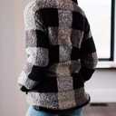 ZESICA Women's Plaid Long Sleeve Zipper Sherpa Fleece Sweatshirt Pullover Jacket Coat with Pockets (M)