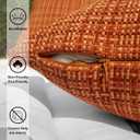 Kevin Textile Fall Pack of 2 Decorative Outdoor Waterproof Pillow Covers Garden Cushion Sham Throw Pillowcase Shell for Patio Tent Couch 12x20 Inch Burnt Orange