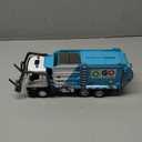 HAPYAD AUTO-Lift Function Garbage Truck Toys Metal Cab, Trash Truck Toy Set with Lights and Sounds Includes 3 Dumpsters, Birthday Gift for Kids Boys Toddlers (Blue)