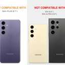 CCFUNCASE Compatible for Samsung Galaxy S24+ Plus / S25+ Plus Case Clear Cute for Women - Rugged Phone Cases Funda Protector Cover Skin (Green Palm Leaves)