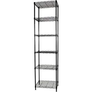 SUNLPH 6-Tier Wire Shelving Adjustable Shelves Unit Metal Storage Rack for Laundry Bathroom Kitchen Pantry Closet Organization (Black, 16.6" L x 11.4" W x 64.6" H)