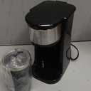 Elite Gourmet EHC-112B Personal Single-Serve Compact Coffee Maker Brewer Includes 14Oz. Thermal Travel Mug with Stainless Steel Interior, Compatible with Coffee Grounds, Reusable Filter, Black