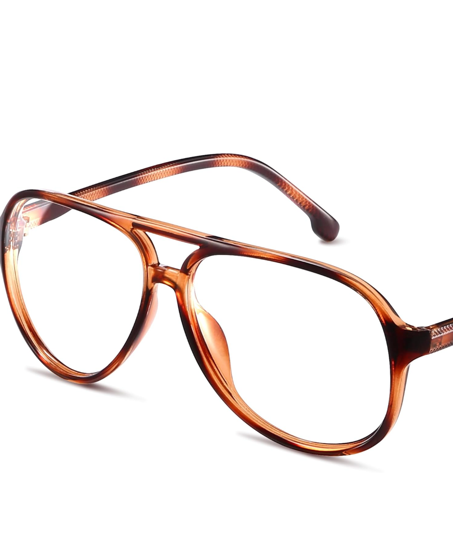 livho Blue Light Blocking Glasses, Fashion Fake Oversized Aviator Vintage Glasses, Retro Pilot Computer Glasses for Women/Men