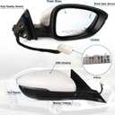 Right Passenger side Mirror Fits 2018-2022 Honda Accord With Power Glass, Heated, Blind Spot Detection,Turn Signal and Manual Folding Match to Platinum White Pearl Replace HO1321330 8Pins
