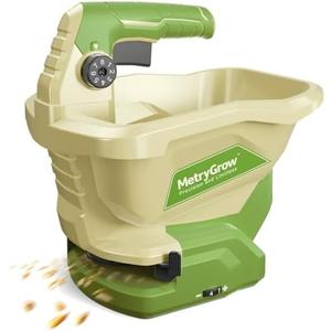 MetryGrow Hand Grass Seed Spreader for Lawns, Fertilizer Broadcast Speader Handheld, Compatible for Makita 18V/21V Li-ion Battery, 3.3 L Capacity, 8-Level