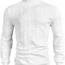 OYOANGLE Men's Knit Sweatshirts Mock Neck Long Sleeve Work Casual Pullover Tops (XL)