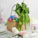 3 x HUIHUANG Moss Green Velvet Wired Ribbon 2-1/2 inch, Light Moss Wire Edge Ribbon for Spring Wreaths, Bows Making, Gift Wrapping, Gift Basket, Garland, Crafts, Easter Decor-Continuous 10 Yards/Roll