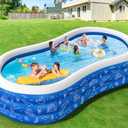 Large Inflatable Pool for Kids Adults, 145" X 74" X 22" Blow Up Pools Big Swimming Pool, Thickened Oversized Family Kiddie Pools for Backyard Outdoor Garden Water Party (Pump Not Included)