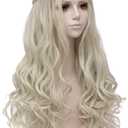 Mersi Blonde Wigs for Women Costume Wig Long Braided Hair Wigs for Party Halloween with Wig Cap (Blonde) S039G