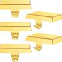 OCTERIC 2 Pcs Gold Christmas Metal Stocking Holders for Mantle, Heavy Duty Stocking Hangers Stocking Hook Xmas Ornaments for Counter Tables Window Fireplace Mantle Decoration