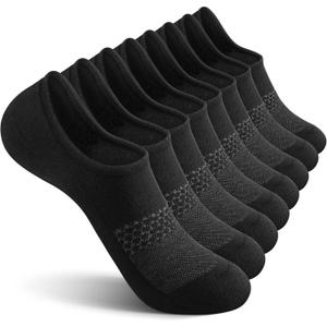 CS CELERSPORT 4/8 Pairs No Show Socks Womens and Mens Athletic Cushioned Ankle Low Cut Invisible Non Slip Socks (Small)