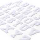 Waydress 26 Pcs Preppy Chenille Letter Iron on Letters Patches 2.8 Inch Self Adhesive, Sew on Chenille A-z Alphabet Letter Patches for Clothing DIY Supplies(White Style)