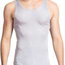 Men Silk Tank Tops Mulberry Silk Undershirt Gym Slim-Fit Layered Camisole Sleeveless Shirts Workout Tee Shirt (Large, Gray)