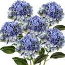 Artificial Blue Hydrangeas Tall Artificial Hydrangea Stems 26" Faux Hydrangea Silk Flowers Fake Hydrangea Resuable for Party,Home,Office Decor, Artificial Flower Perfect for Wedding Decor Gift 6PCS