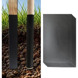 Post Sleeve, 21.8x13 Inch Fence Post Sleeve, Saver Posts 4x4 to 5x5 & 5"-7" Round 2-Layer EVA+PVC Rot Proof Wrap, Fits Mailbox/Dog House/Deck Posts (8Pcs) (Black)