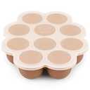 KeaBabies Silicone Food Freezer Trays with Lid, 2oz x 10 Pods Baby Food Storage Containers, Easy Puree Meal Prep, Breast Milk Silicone Freezer Molds, Dishwasher,Microwave Safe,BPA-Free(Sandstone)