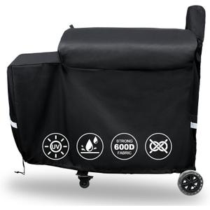 QuliMetal Grill Cover for recteq Flagship 1100, RT-1250, RT-700 and RT-680 Wood Pellet Grills - Heavy Duty Premium Waterproof Fade Resistant Outdoor BBQ Grill Cover with Elastic Drawstrings (Black)
