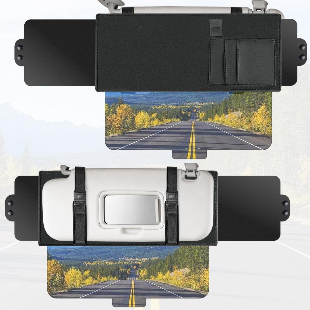 Sun Visor Extender for Car, Adjustable Car Visor Extender Sun Blocker with Anti-Glare Lens Blocks UV & 3-Way Side Sunshade, Car Sun Visor for Safe Driving