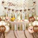 2 x VitalCozy 48 Pcs Fall Martini Birthday Party Decorations a Tini Bit Older Banner Martini Garland Gold Brown Bow Balloons Spirals Ribbon for Women Bar Birthday Bachelorette Bridal Shower