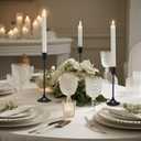 Black Tall Candle Candlestick Holder, 3PCS Taper Pillar Candle Sticks Stand Holders Decor, Centerpiece Dining Table Wedding Festive Fireplace Mantle Vintage Room Decorations, Housewarming Gift