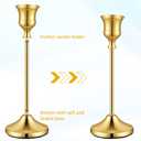 12 PCS Gold Metal Taper Candle Holders, Candlestick Holders, 7cm Diameter Taper Candle Holder Bulk for Table Centerpieces Candlesticks for Wedding Christmas Home Party Table Decor-23/19/16cm