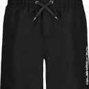 Quiksilver Boys' Volley Swim Trunks with UPF 50+ Sun Protection, Quick Dry Bathing Suit Shorts (10-12, Black)