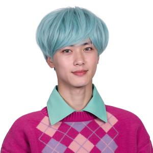 ColorGround Short Light Green Cosplay Wig for Adults Halloween Party