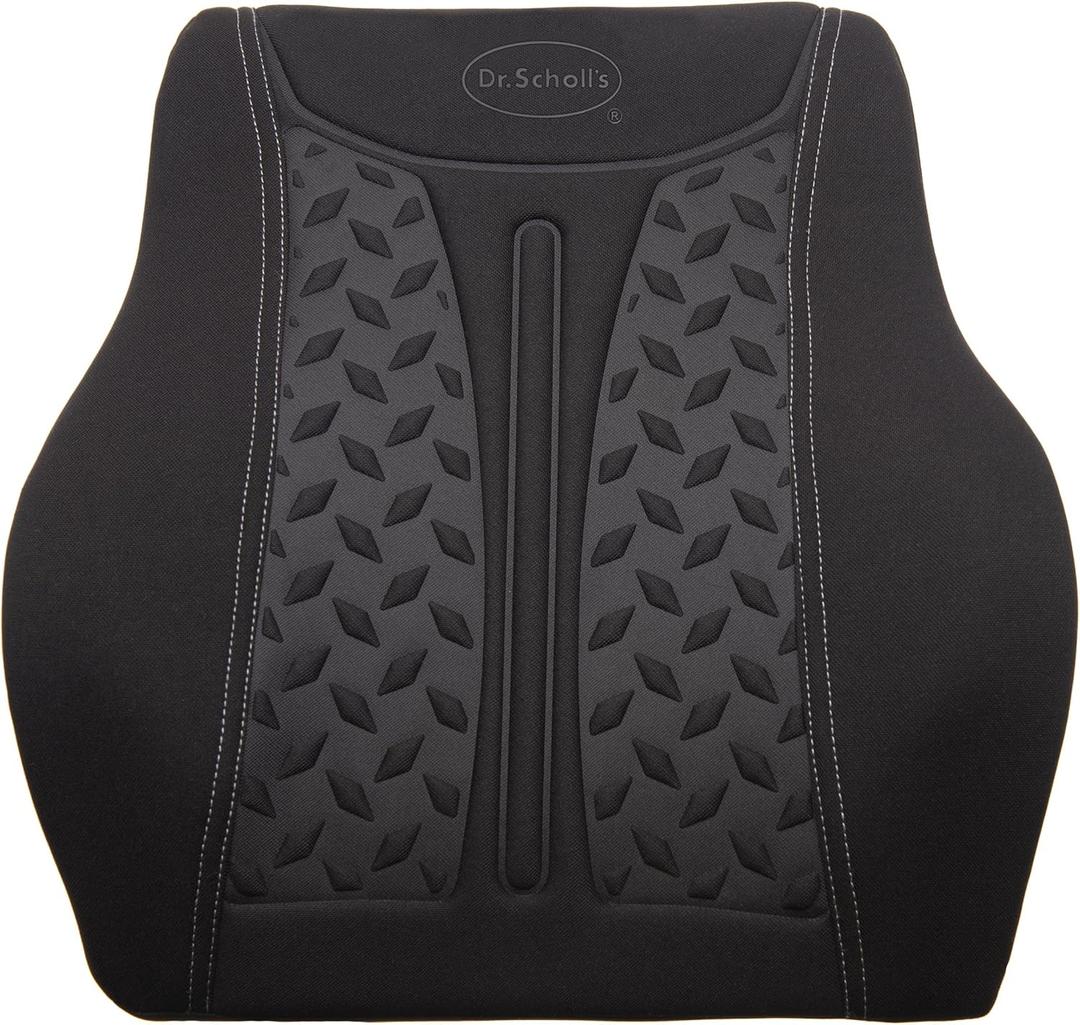 Dr. Scholl's Max Support Charcoal-Infused Lumbar Seat Cushion for Car, Truck, SUV  Black