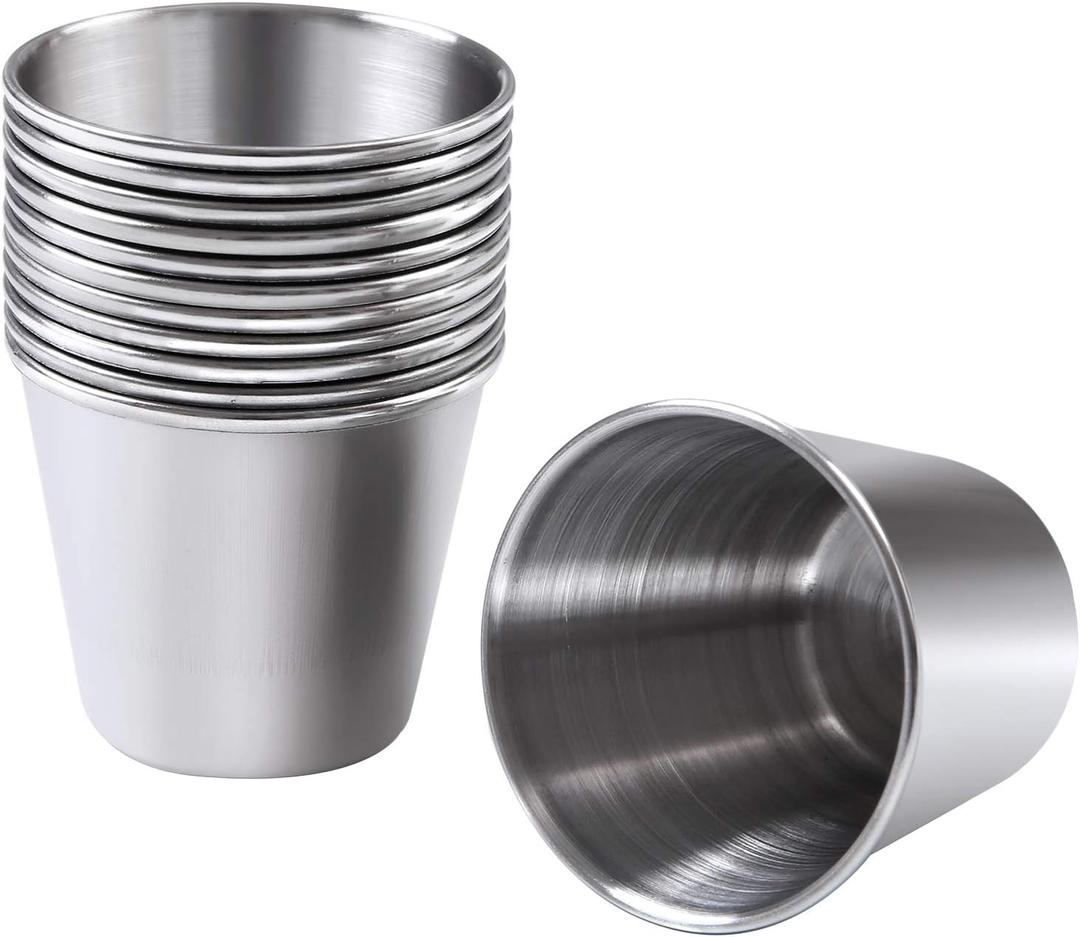 Ruisita 12 Pieces Stainless Steel Shot Cups Stainless Steel Shot Glass Drinking Tumbler (1.5 Ounce/45 ml)