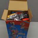 Ochido Boys Toys for 3 4 5 6 Years Old, Large City Action Playset Kit with Lights Sounds, Walkie-Talkie, Foldable Police & Fire Station Transform Track Toy with 4 Cars,Helicopter,7 Accessories