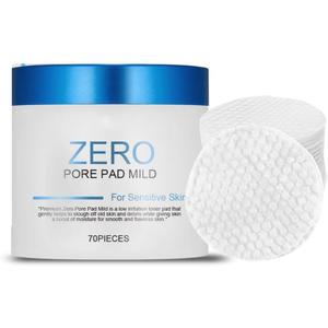 Zero Pore Pads 2.0, Dual-Textured Facial Toner Pads with AHA/BHA,Gentle Exfoliating Toner ad- 70 Count (Blue)