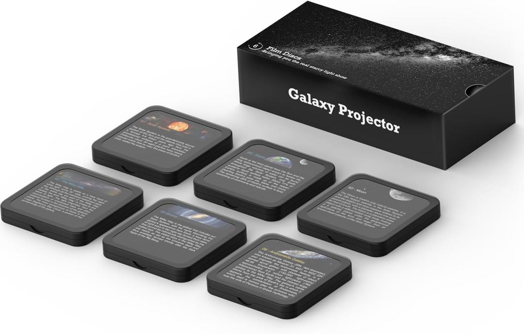 Realistic Constellation,Galaxy Star Projector Night Light Discs,Night Light Galaxy Projector Starry Sky Planetarium Lamp 6 Pack,4K Ultra HD (Device Not Included)