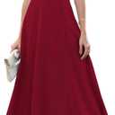Brosloth Womens Wedding Guest Dresses Elegant Long Sweetheart Neckline Sleeveless Cocktail Dress (Large, Wine Red)