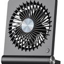 Koonie USB Fan, Strong Wind Ultra Quiet Small Desk Fan 220° Tilt Folding 3 Speeds Adjustable USB-C Corded Powered Personal Fan for Home Office Desktop Black