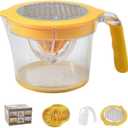 Lemon Squeezer Multipurpose Orange Juicer 600ml Non-slip Manual Juicer with Ergonomic Handle Detachable Washable Hand for Home Kitchen Lemon Squeezer, Yellow