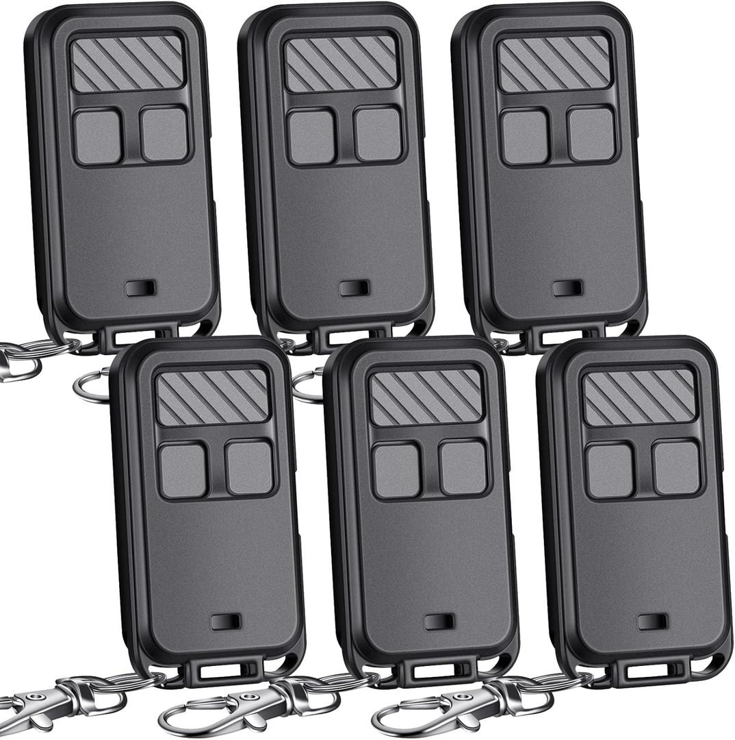 Kingdder 6 Pcs Universal 890MAX Garage Door Opener Remote Compatible with Chamberlain LiftMaster 3 Button Garage Door Opener Remote with Key Chain for 5 Colors Learning Buttons