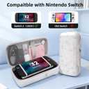 FIWWAT Carrying Case for Nintendo Switch 2 2025, 12 Game Card Slots, Large Capacity Hard Travel Protective Case for Switch 2 Console Accessories Pro Controller, Dock, White