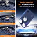 Jeluse Compatible with iPhone 17 Pro Max Camera Lens Protector, Strong Adhesion Full Coverage Metal Aluminum Alloy Ultra Clarity Tempered Glass Camera Screen Protector